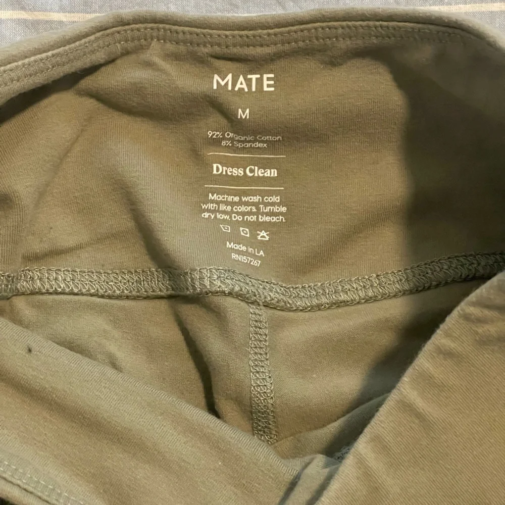 Mate The Label Olive Green Organic Stretch Sports Bra and Biker Short - Picture 7 of 8